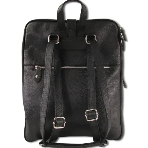 Toscanto Damen Cityrucksack Leder Rucksack schwarz ORTM102RS