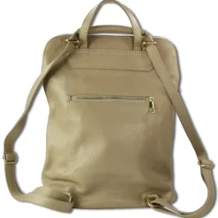Toscanto Damen Cityrucksack Leder Rucksack taupe beige ORTM103RN