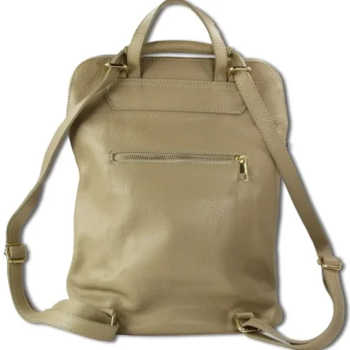 Toscanto Damen Cityrucksack Leder Rucksack taupe beige ORTM103RN