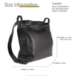 Toscanto Damen Cityrucksack Leder Tasche schwarz OTTM108SS