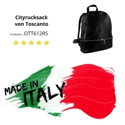 Toscanto Damen Cityrucksack Leder Tasche schwarz OTT612RS