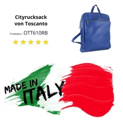 Toscanto Damen Cityrucksack Leder Tasche blau OTT610RB