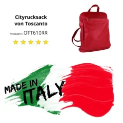Toscanto Damen Cityrucksack Leder Tasche rot OTT610RR