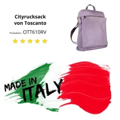 Toscanto Damen Cityrucksack Leder Tasche flieder lila OTT610RV