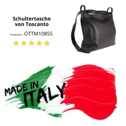 Toscanto Damen Cityrucksack Leder Tasche schwarz OTTM108SS