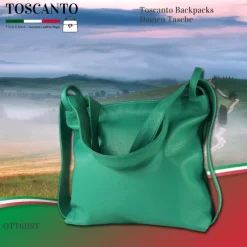 Toscanto Damen Cityrucksack Leder Tasche türkis OTT611ST