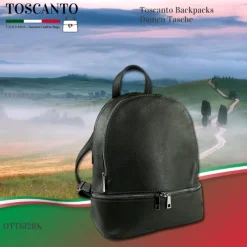 Toscanto Damen Cityrucksack Leder Tasche grau OTT612RK