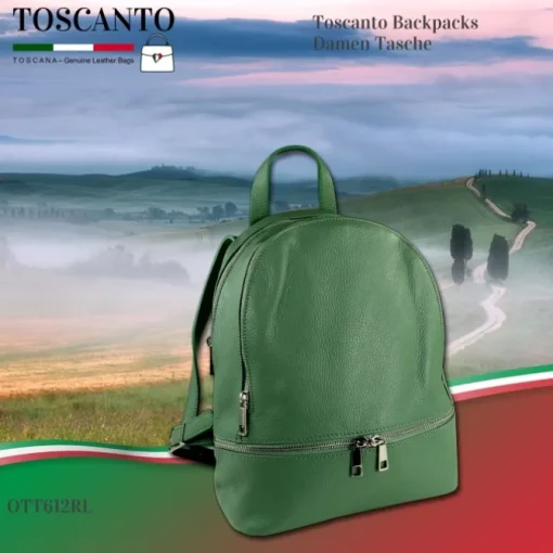 Toscanto Damen Cityrucksack Leder Tasche hellgrün OTT612RL