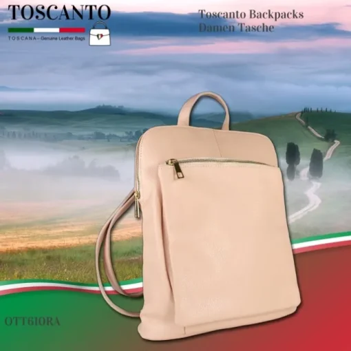 Toscanto Damen Cityrucksack Leder Tasche rosa OTT610RA