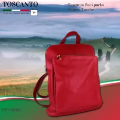 Toscanto Damen Cityrucksack Leder Tasche rot OTT610RR