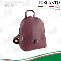 Toscanto Damen Cityrucksack Leder Tasche rosa OTT612RA