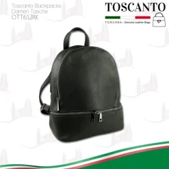 Toscanto Damen Cityrucksack Leder Tasche grau OTT612RK