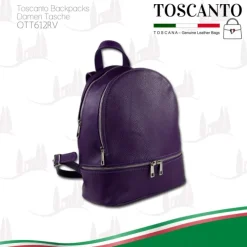 Toscanto Damen Cityrucksack Leder Tasche lila OTT612RV