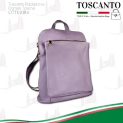 Toscanto Damen Cityrucksack Leder Tasche flieder lila OTT610RV