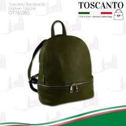 Toscanto Damen Cityrucksack Leder Tasche grün OTT612RG