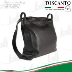 Toscanto Damen Cityrucksack Leder Tasche schwarz OTTM108SS