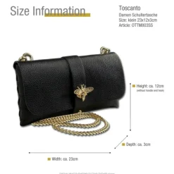Toscanto Damen Clutch Leder Tasche schwarz OTTM803SS