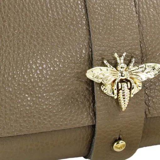 Toscanto Damen Clutch Leder Tasche taupe beige OTTM803SN