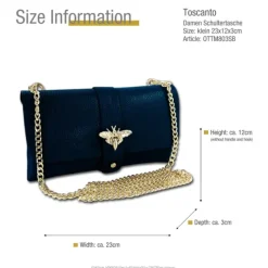 Toscanto Damen Clutch Leder Tasche dunkelblau OTTM803SB