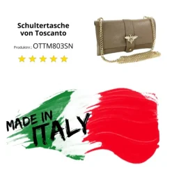 Toscanto Damen Clutch Leder Tasche taupe beige OTTM803SN