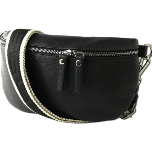 Toscanto Damen Gürteltasche Leder Tasche schwarz OTT807BS