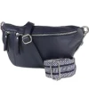 Toscanto Damen Gürteltasche Leder Tasche dunkelblau OTT821BB