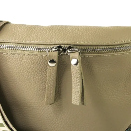 Toscanto Damen Gürteltasche Leder Tasche taupe beige OTT807BN