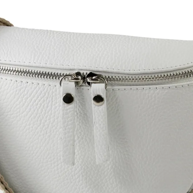 Toscanto Damen Gürteltasche Leder Tasche weiß OTT807BW