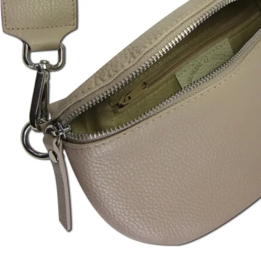 Toscanto Damen Gürteltasche Leder Tasche taupe beige OTT807BN