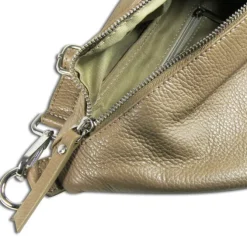 Toscanto Damen Gürteltasche Leder Tasche taupe beige OTT821BN