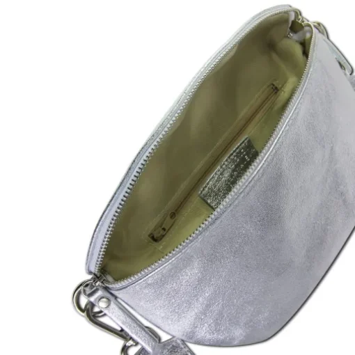 Toscanto Damen Gürteltasche Leder Tasche silber OTT807BJ