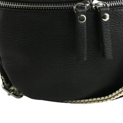 Toscanto Damen Gürteltasche Leder Tasche schwarz OTT807BS