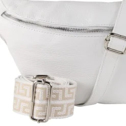 Toscanto Damen Gürteltasche Leder Tasche weiß OTT821BW