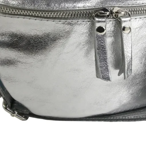 Toscanto Damen Gürteltasche Leder Tasche silber OTT807BJ