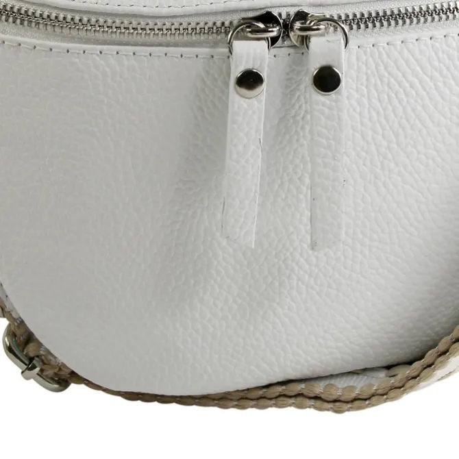 Toscanto Damen Gürteltasche Leder Tasche weiß OTT807BW