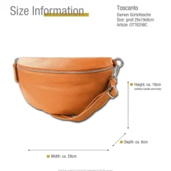 Toscanto Damen Gürteltasche Leder Tasche braun tan OTT825BC