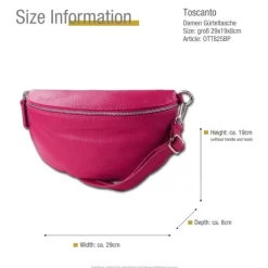 Toscanto Damen Gürteltasche Leder Tasche pink OTT825BP