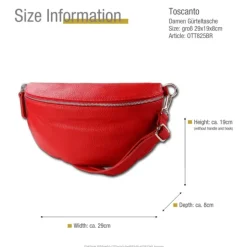 Toscanto Damen Gürteltasche Leder Tasche rot OTT825BR