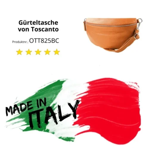 Toscanto Damen Gürteltasche Leder Tasche braun tan OTT825BC