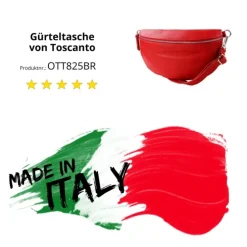 Toscanto Damen Gürteltasche Leder Tasche rot OTT825BR