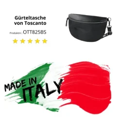 Toscanto Damen Gürteltasche Leder Tasche schwarz OTT825BS