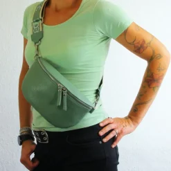 Toscanto Damen Gürteltasche Leder Tasche grün OTT807BL