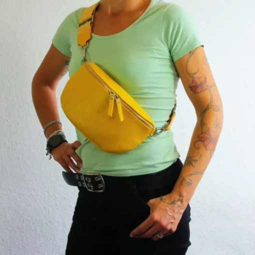 Toscanto Damen Gürteltasche Leder Tasche gelb OTT807BY
