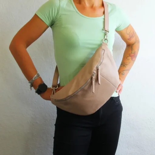 Toscanto Damen Gürteltasche Leder Tasche rosa OTT820BA