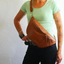 Toscanto Damen Gürteltasche Leder Tasche braun tan OTT820BC