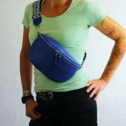 Toscanto Damen Gürteltasche Leder Tasche blau OTT807BM