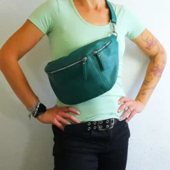 Toscanto Damen Gürteltasche Leder Tasche hellgrün OTT820BL