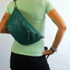 Toscanto Damen Gürteltasche Leder Tasche hellgrün OTT821BL