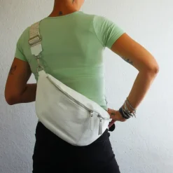 Toscanto Damen Gürteltasche Leder Tasche weiß OTT821BW