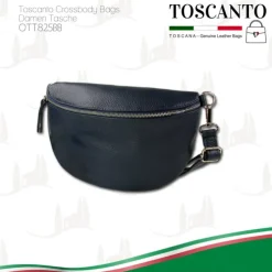 Toscanto Damen Gürteltasche Leder Tasche dunkelblau OTT825BB